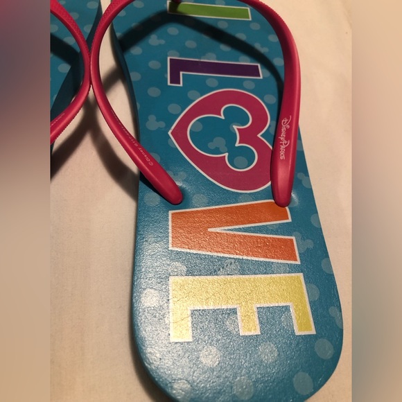 Disney Parks I 🩷 Mickey teal blue flip flops, 10 - Picture 7 of 8